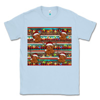 Dusty Blue christmas turquoise serape highland cow Classic Tee - BarkalooDesign
