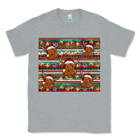 Heather Grey christmas turquoise serape highland cow Classic Tee - BarkalooDesign
