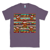 Lavender christmas turquoise serape highland cow Classic Tee - BarkalooDesign
