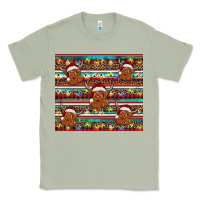 Matcha christmas turquoise serape highland cow Classic Tee - BarkalooDesign