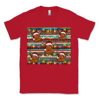 Red christmas turquoise serape highland cow Classic Tee - BarkalooDesign