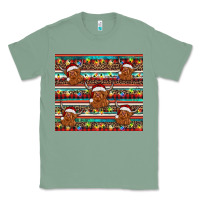 Sage christmas turquoise serape highland cow Classic Tee - BarkalooDesign