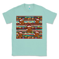 Seafoam christmas turquoise serape highland cow Classic Tee - BarkalooDesign