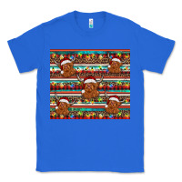 True Royal christmas turquoise serape highland cow Classic Tee - BarkalooDesign
