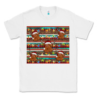 White christmas turquoise serape highland cow Classic Tee - BarkalooDesign