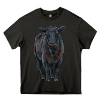 Asphalt black angus cattle Heavy Core Tee - RanaPortraitStore