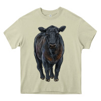 Mossy black angus cattle Heavy Core Tee - RanaPortraitStore