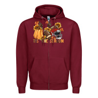 Burgundy tis' the season Zipper Hoodie - MaliasSmallBusiness