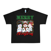 Black merry christmas snowman Urban Heavy Tee - AdoDesignShop
