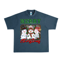 Midnight Navy merry christmas snowman Urban Heavy Tee - AdoDesignShop