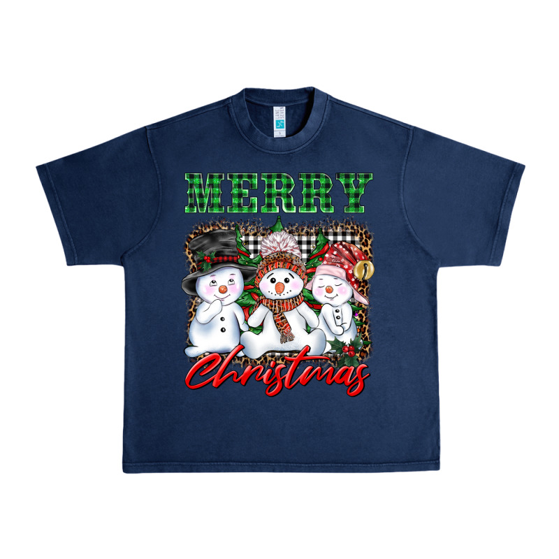 Merry Christmas Snowman Urban Heavy Tee by AdoDesignShop | Teevron