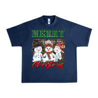 Navy merry christmas snowman Urban Heavy Tee - AdoDesignShop
