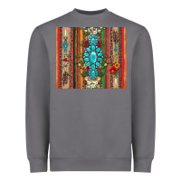 Storm gemstone flowers arrow with leopards and serape Heavyweight Sweatshirt - Artiststas