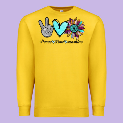 Peace Love Sunshine Premium Sweatshirt Designed By Bettercallsaul