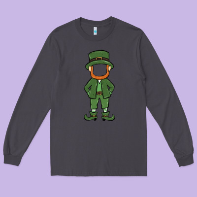 Leprechaun Boy Faceless Long Sleeve Tee Designed By Maliassmallbusiness