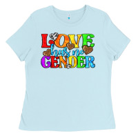 Baby Blue love has no gender pride lgbtq Ladies Tee - texasbilliewilder