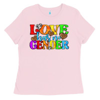 Bubblegum Pink love has no gender pride lgbtq Ladies Tee - texasbilliewilder