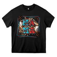 Black baseball mama with leopard Heavy Core Tee - Zillion Design Studio