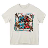 Cream baseball mama with leopard Heavy Core Tee - Zillion Design Studio