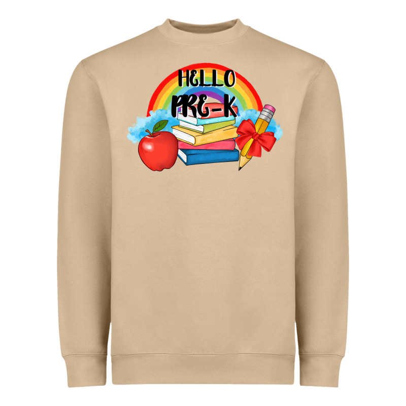 Back To School Hello Pre K Heavyweight Sweatshirt by AdoDesignShop | Teevron