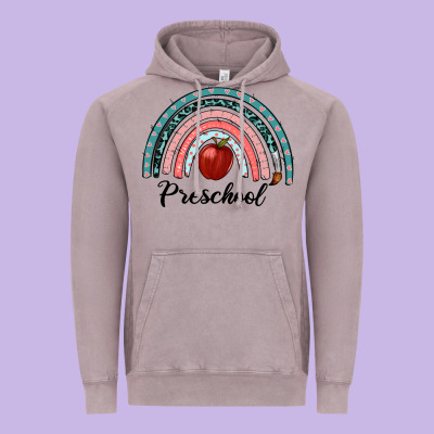 Preschool Rainbow Vintage Hoodie Designed By Ranaportraitstore