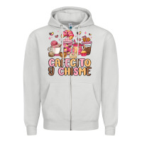 Dove Grey cafecito y chisme Zipper Hoodie - MaliasSmallBusiness