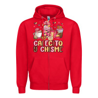 Red cafecito y chisme Zipper Hoodie - MaliasSmallBusiness