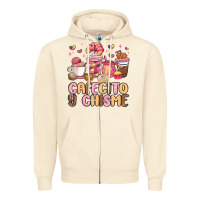 Sandshell cafecito y chisme Zipper Hoodie - MaliasSmallBusiness
