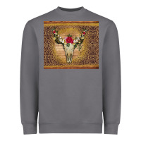 Storm bull skull flowers glitter and leopard Heavyweight Sweatshirt - Artiststas