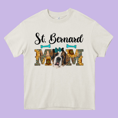 Western St. Bernard Mom Heavy Core Tee Designed By Ranaportraitstore