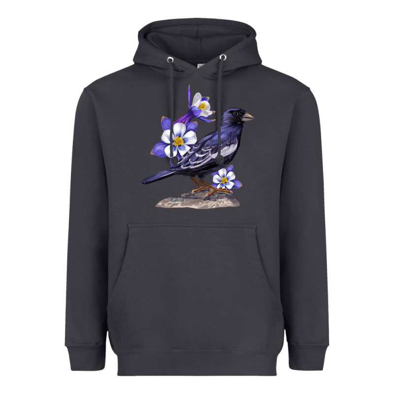 Colorado Lark Mountain Bunting Bird Heavyweight Hoodie by Bettercallsaul | Teevron