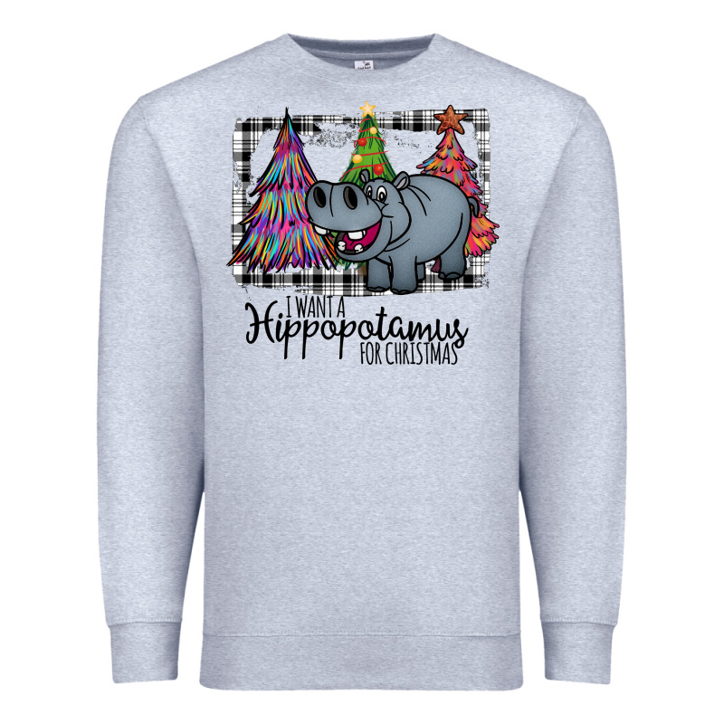 I Want Hippopotamus For Christmas Premium Sweatshirt by Bettercallsaul | Teevron