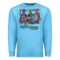 Ocean Blue I Want Hippopotamus For Christmas Premium Sweatshirt - Bettercallsaul