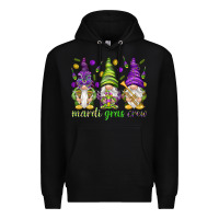 Black Mardi Gras crew with gnomes Premium Hoodie - NancyCooperArtShop