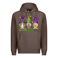 Coffee Mardi Gras crew with gnomes Premium Hoodie - NancyCooperArtShop