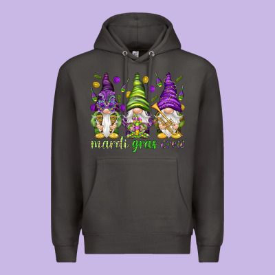 Mardi Gras Crew With Gnomes Premium Hoodie Designed By Nancycooperartshop