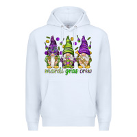 White Mardi Gras crew with gnomes Premium Hoodie - NancyCooperArtShop