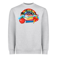 Heather Grey Hello Pre School Heavyweight Sweatshirt - AdoDesignShop