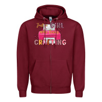 Burgundy just a girl who loves crafting Zipper Hoodie - MaliasSmallBusiness