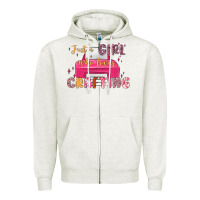 Just A Girl Who Loves Crafting Zipper Hoodie | Teevron