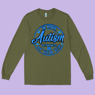 Autism Awareness Long Sleeve Tee Designed By Maliassmallbusiness