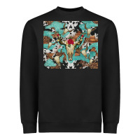 Black bull skull flowers cowhides and leopard Heavyweight Sweatshirt - Artiststas