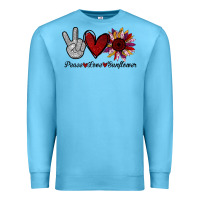 Ocean Blue peace love sunflower Premium Sweatshirt - Bettercallsaul