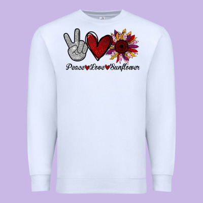 Peace Love Sunflower Premium Sweatshirt Designed By Bettercallsaul