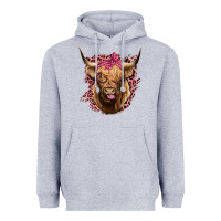Heather Grey Highland cow Heavyweight Hoodie - Bettercallsaul