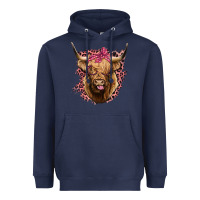 Navy Highland cow Heavyweight Hoodie - Bettercallsaul
