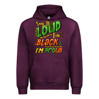 Mauve Wine Say it loud i'm black and i'm proud Urban Hoodie - HowdyJamesFarm