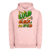 Pigment Salmon Say it loud i'm black and i'm proud Urban Hoodie - HowdyJamesFarm