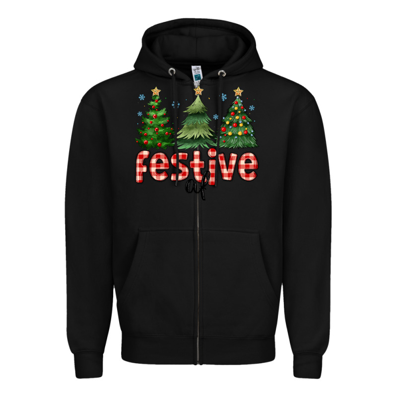 Festive Af Zipper Hoodie by MaliasSmallBusiness | Teevron