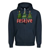 Navy festive af Zipper Hoodie - MaliasSmallBusiness